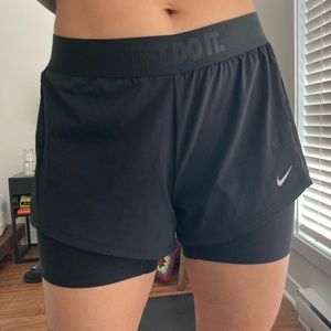 Nike Dri-FIT Black Running Shorts Women’s Medium Athletic Lined